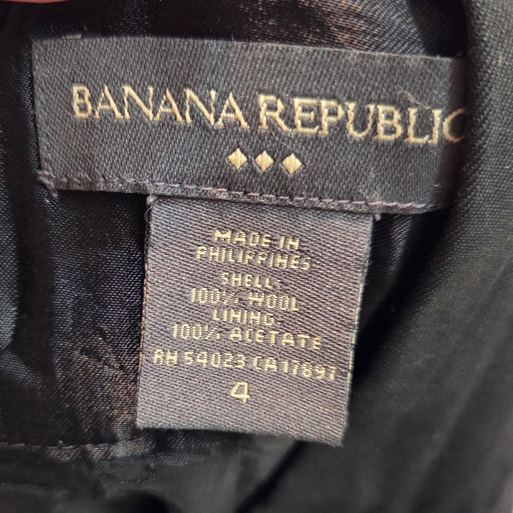 Banana Republic Black Wide Leg Dress Pants Triple Button Waist Trousers Women 4 - Picture 10 of 11